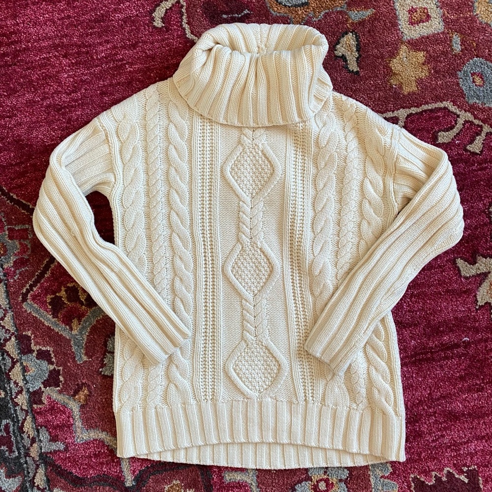 Athleta Wool Chunky Cable Knit Sweater